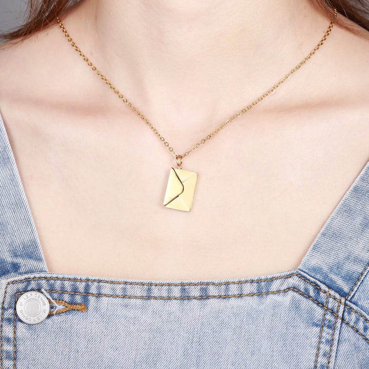 ValentineDay Love Letter Necklace With Rose Gift Box - Gsolva