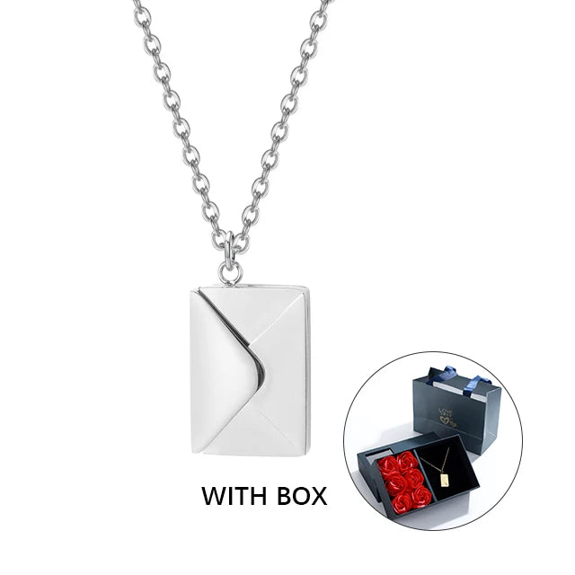 ValentineDay Love Letter Necklace With Rose Gift Box - Gsolva